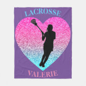 Girls Lacrosse Fleece Blanket (Vorderseite)