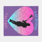 Girls Lacrosse Fleece Blanket (Vorderseite (Horizontal))