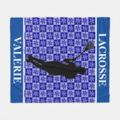 Girls Lacrosse Fleece Blanket (Vorderseite (Horizontal))