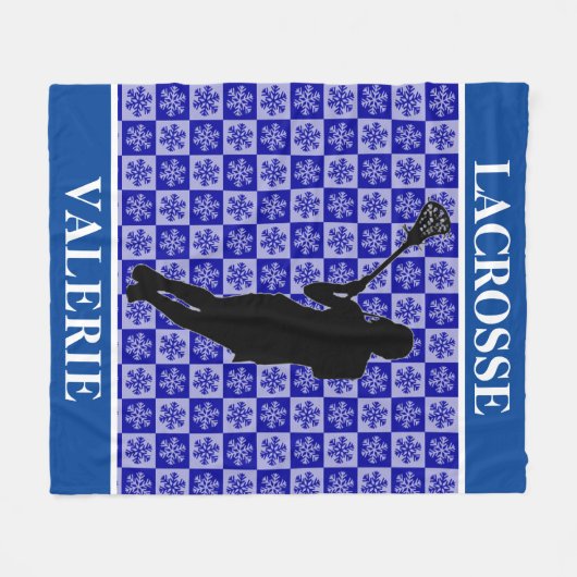 Girls Lacrosse Fleece Blanket (Vorderseite (Horizontal))