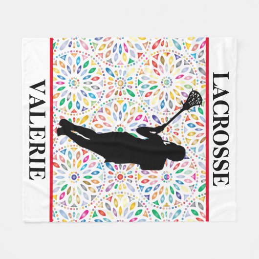 Girls Lacrosse Fleece Blanket (Vorderseite (Horizontal))