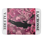 Girls Lacrosse Floating Rose Herz Badematte (Vorderseite)