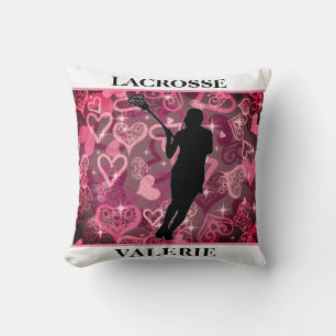Girls Lacrosse Floating Rose Herz Kissen