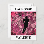 Girls Lacrosse Floating Rose Herz Postkarte (Vorne/Hinten)