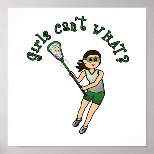Girls Lacrosse Green Poster (Vorne)
