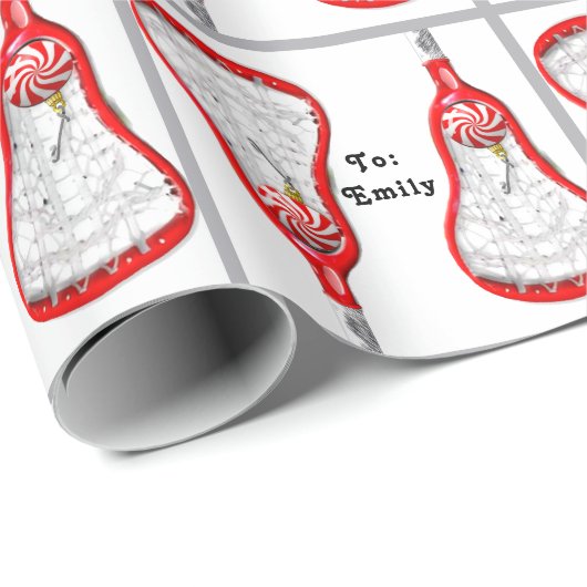 Girls Lacrosse Holiday Gift Geschenkpapier (Rolleneckpunkt)