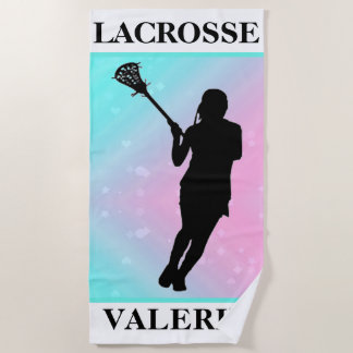 Girls Lacrosse Personalisiert Pastell Strandtuch