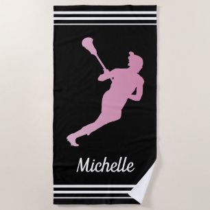 Girls Lacrosse Personalisiert Strandtuch
