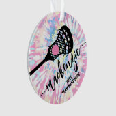 Girls Lacrosse Pink Gefärbte Krawatte Ornament (Vorderseite)
