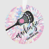 Girls Lacrosse Pink Gefärbte Krawatte Ornament (Vorderseite)
