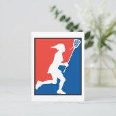 Girl's Lacrosse Postkarte (Stehend Vorderseite)