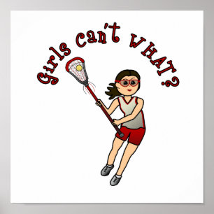 Girls Lacrosse Red Poster