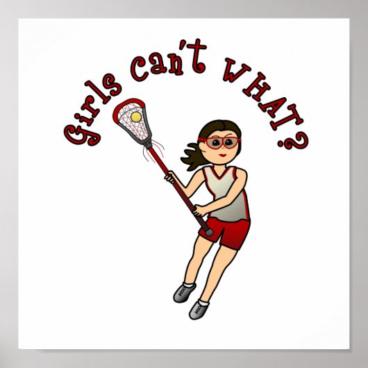 Girls Lacrosse Red Poster (Vorne)