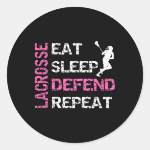 Girls Lacrosse T Shirt Lax Gear Geschenke essen Sl Runder Aufkleber