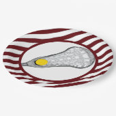 Girls Lacrosse Team Maroon Pappteller (Schrägansicht)