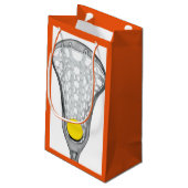 Girls Lacrosse Team Orange Kleine Geschenktüte (Rückseite Schrägansicht)