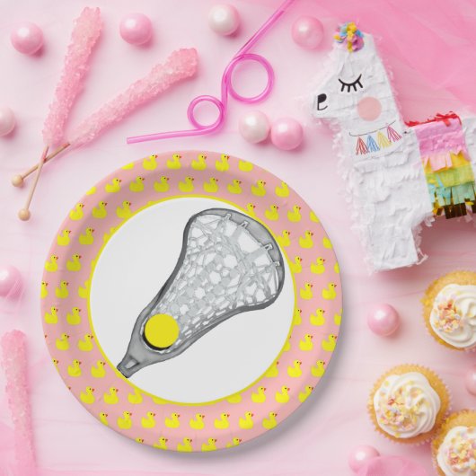 Girls Lacrosse Team Red Pappteller (Party)