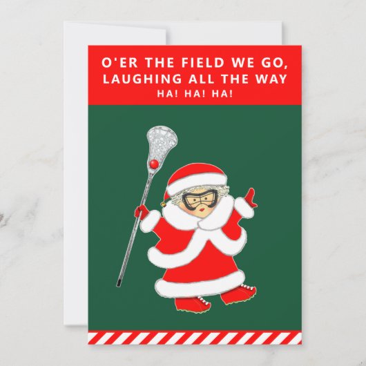 Girls Lacrosse Weihnachtskarten Feiertagskarte (Vorderseite)