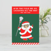 Girls Lacrosse Weihnachtskarten Feiertagskarte (Stehend Vorderseite)