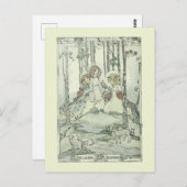 Girls & Lambs von Jessie Marion King Postkarte (Vorne/Hinten)