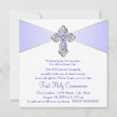 Girls Lavender Lila Erste Kommune Einladung (Rückseite)