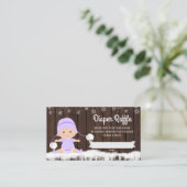 Girls Lavender Snowflake Windeln Raffeln Tickets Begleitkarte (Stehend Vorderseite)