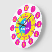 Girls learn to tell time bright personalized clock große wanduhr (Winkel)