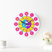 Girls learn to tell time bright personalized clock große wanduhr (Zuhause)
