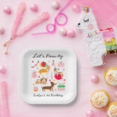 Girl's Let's Pawty Party Ready Hunde Geburtstag Pappteller (Party)