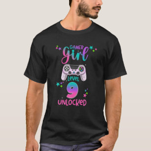 Girls Level 9 Unlock Video Gamer 9. Party T-Shirt