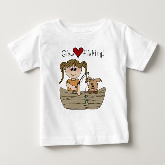 Girls Liebe Angeln T - Shirt und Geschenke (Vorderseite)