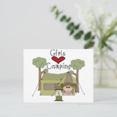 Girls Liebe Camping Postkarte (Stehend Vorderseite)