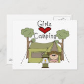 Girls Liebe Camping Postkarte (Vorne/Hinten)