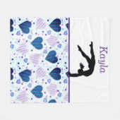 Girls Liebe Gymnastik Herz Fleece Blanket (Vorderseite (Horizontal))