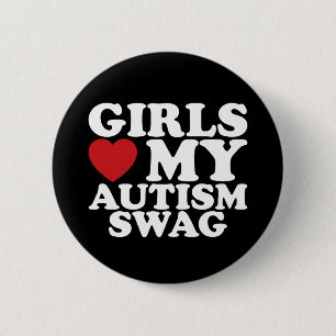 Girls Liebe Mein Autismus Wackelbewusstsein Herz Button