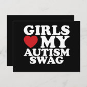 Girls Liebe Mein Autismus Wackelbewusstsein Herz Postkarte (Vorne/Hinten)
