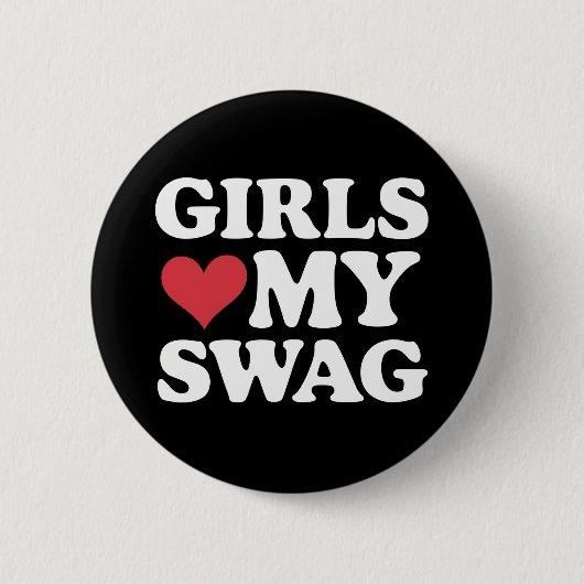 Girls Liebe Mein Schwanz Herz Valentinstag Button (Vorderseite)