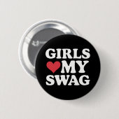Girls Liebe Mein Schwanz Herz Valentinstag Button (Vorne & Hinten)