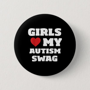 Girls Liebe My Autism Swag Funny Autistic Boy Awar Button