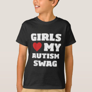 Girls Liebe My Autism Swag Funny Autistic Boy Awar T-Shirt