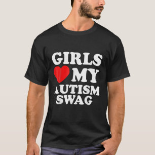 Girls Liebe My Autism Swag Funny Autistic Boy Awar T-Shirt
