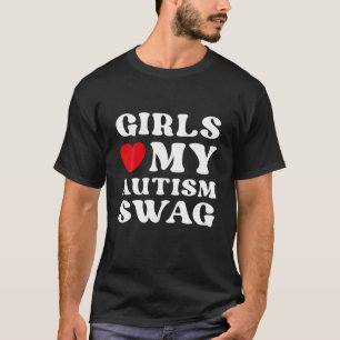 Girls Liebe My Autism Swag Funny Autistic Boy Awar T-Shirt