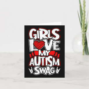 Girls Liebe My Autism Swag, Funny Autistic Man Boy Karte