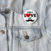 Girls Liebe My Mustache Button (Beispiel)
