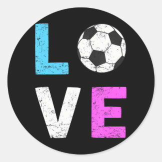 Girls Liebe Soccer I Liebe Soccer Cool Sport Playe Runder Aufkleber