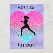 Girls Liebe Soccer Postkarte (Vorderseite)