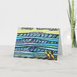 Girls Liebe zum Surfen Grußkarte Karte