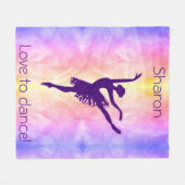 Girls Liebe zum Tanzen Ballerina Personalisiert Fleecedecke (Vorderseite (Horizontal))