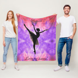 Girls Liebe zum Tanzen Ballerina Personalisiert Fleecedecke