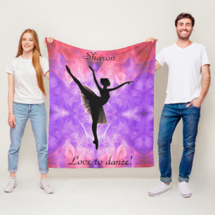 Girls Liebe zum Tanzen Ballerina Personalisiert Fleecedecke